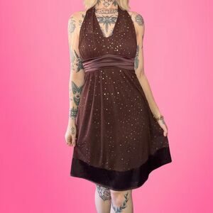 vintage y2k Taboo halter polka dot dress